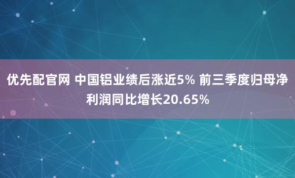 优先配官网 中国铝业绩后涨近5% 前三季度归母净利润同比增长20.65%